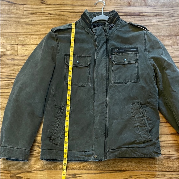 Levi's Military Style Olive Work Coat Sz L - Picture 11 of 12